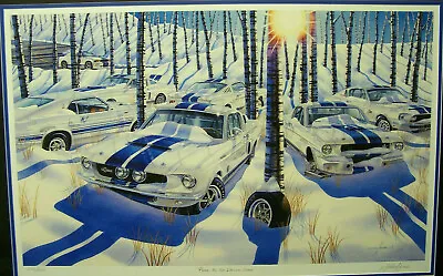 Shelby Mustang Art Gt 350 500 1965 1966 1967 1968 1969 289 Ford Man White Irvine • $145