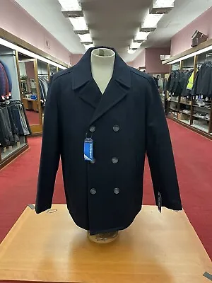 Nautica Men's Three Button Pea Coat Dark Navy • $99.99