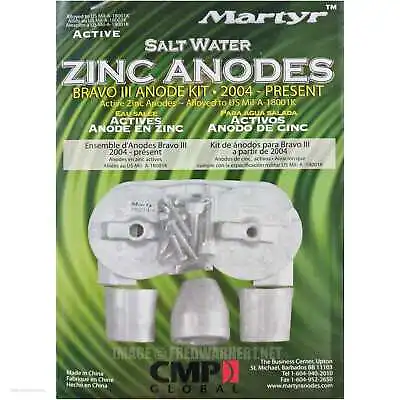 Martyr Anodes CMBRAVO3KITZ Zinc MerCruiser Bravo 3 Kit 2004+ I/O Canada Metal • $58.02