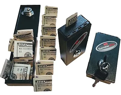 Gamble Box Pocket Size Gambling Casino Key Lock Cash Win Drop Box Help Trick Tip • $22.95