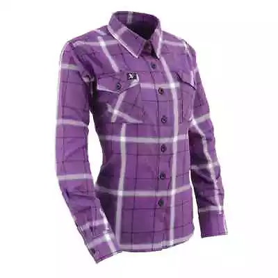 Milwaukee Leather Women's Purple & White Long Sleeve Cotton Flannel Shirt* 21605 • $42.99