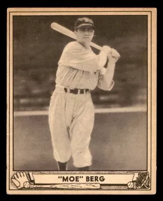 1940 Play Ball Baseball #30 Moe Berg VG-VG/EX *d2 • $350