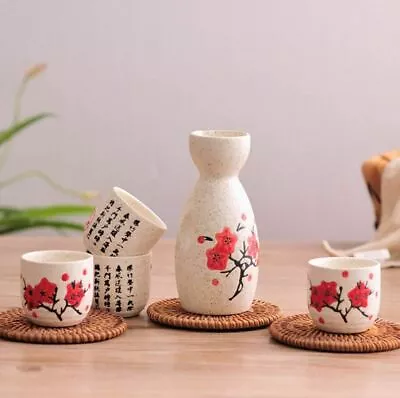 Japanese Traditional Porcelain 5 Piece Sake Wine Decanter And Cup Set Gift Box  • $39.95