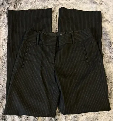 J. Crew City Fit Flat Front Women's Size 2 Pants Striped On Black Flawless Cond • $24
