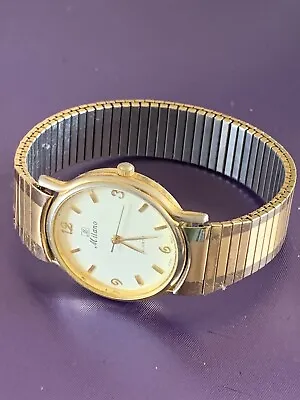 £7 • Buy Vintage Milano Gents Watch Spares Or Repair Expandable Bracelet Gold Colour