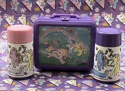 Vintage My Little Pony Hasbro 1990 Lunchbox With Thermos Aladdin Lisa Frank • $29.99