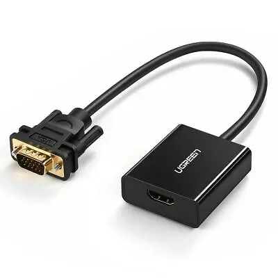 UGREEN HDMI Female To VGA Male 1080P Video 3.5mm Audio Jack Micro USB Converter • $24.90