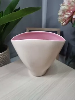 Vintage 30s Cream Pink Two Tone Weatherby Hanley Falcon Ware Art Deco Vase 5.5'' • £6