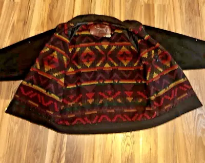 VINTAGE  Woolrich 100% Wool Aztec Print Lined Bomber Jacket Size Large • £43.40