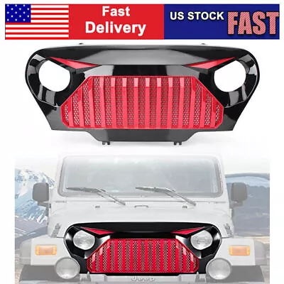 Car Front Gladiator W/ Mesh Grill Grille For Jeep Wrangler TJ 1997-2006 98 99 00 • $80.31