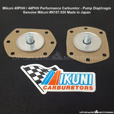 Mikuni Perf Carburetor Pump Diaphragm N107.030 2pcs 40PHH 44PHH Datsun Solex + • $54.95