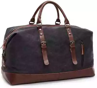 TILEMALL Oversized Canvas Holdall Travel Carry On Duffel Bags Plus Handbag Shou • £34.79