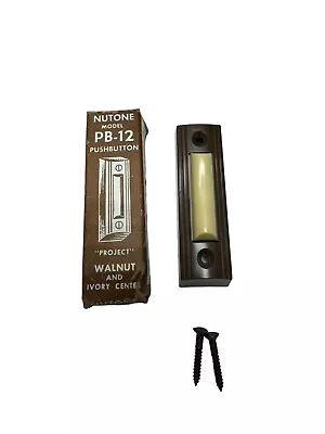 NuTone PB-12 Pushbutton Door Bell - Project Walnut & Ivory Center Vintage NOS • $9.75