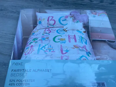 £13.99 • Buy New Next Fairytale Alphabet Girls Toddler Bedset Bedding 