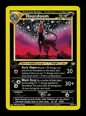 $165 • Buy Pokemon Card - SWIRL 1st Edition Houndoom Neo Revelation 8/64 Holo Rare