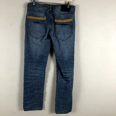 CJ Black Jeans Mens 32X32 Blue Denim Low Rise Slim Straight Destroyed Trending • $14.73