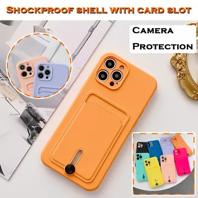 For IPhone 14 13 12 11 Pro Max XR XS 7 8 Plus SE Shockproof Case Card Slot Cover • $11.99