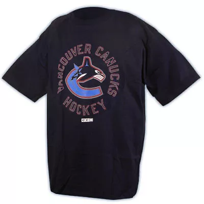 Vancouver Canucks CCM NHL 4997 Digital Team Logo Navy Blue Hockey T-Shirt   • $18.99