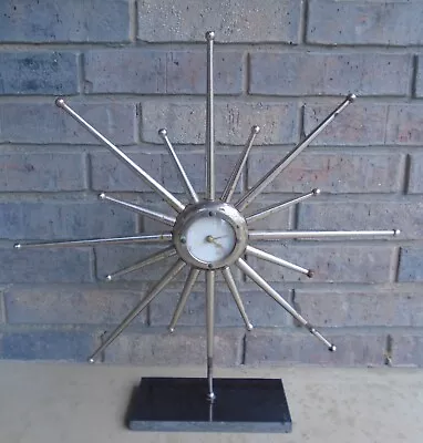 Vintage Sunburst Starburst Atomic Era Wall Clock Fixer-upper • $89.99