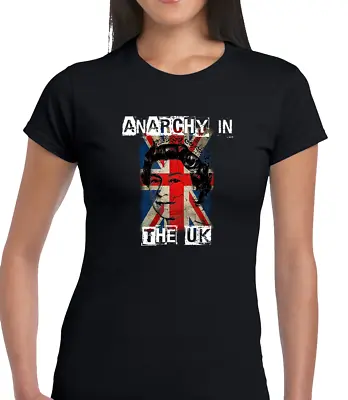 Union Jack Anarchy Ladies T Shirt Cool Punk Rock Anarchy In The Uk Retro Fashion • £7.99