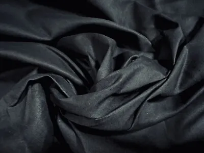 Cotton Spandex Plain Woven Fabric Per Metre - Black • £4.99