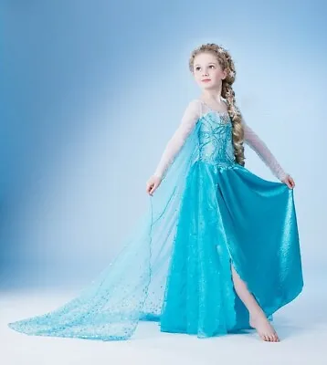 Girls Dress Costume Princess Queen Frozen Elsa Party Birthday Size 2-10 Years • $12.95