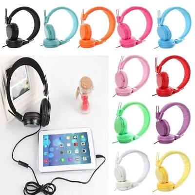 Portable Kids Wired Ear Headphones Stylish Headband Earphones For IPad Tablet • £9.16