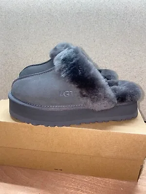 UGG Australia Disquette Fluffy Gray Slippers ( US 6 ) • $75.90