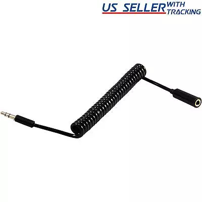 3ft Coiled 3.5mm 1/8  Stereo Audio Aux Headphone Cable Extension Cord • $5.99