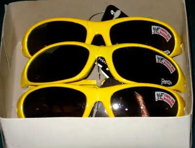 Brand New Pack Of (3) Vintage Rikishi WWF / WWE Attitude Era Yellow Sunglasses • $19.99