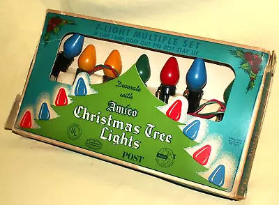 Christmas Light Set Vintage Amico Bulb Set 7 Cat No 787 Indoor Use Org Box. • $12.99