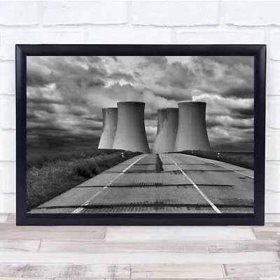 Atomic Age Chemical Plants Road Clouds Black White Wall Art Print • $19.72