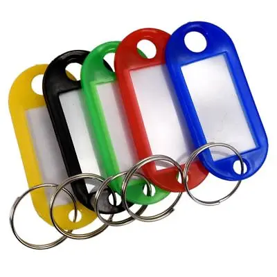 £6.49 • Buy Key Tags Plastic ID KeyTags Name Label Key Ring Fob Tag Assorted Colours