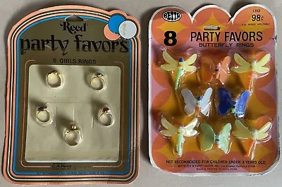 PARTY SUPPLIES Favors GIRLS  Butterfly RINGS Vintage 1980s REED BETTA Old NIB • $14.99