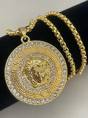 £9.99 • Buy Medusa Mythology Necklace Greek Gods Boho Medallion Charm With 30  Inch Chain UK