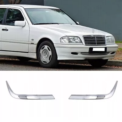 Fits 98-00 Mercedes Benz W202 C220 LCI Sedan Front Bumper Side Moulding Chrome • $169