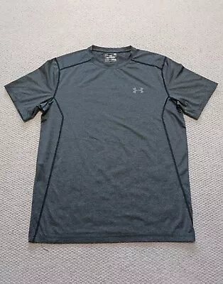 Under Armour Mens Activewear T-Shirt Large Grey Fitted Short Sleeve Heatgear  • $16.99