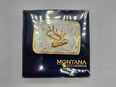 Montana Silversmiths Elk Design Belt Buckle -- In Original Box Never Worn • $49.95