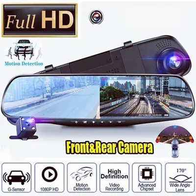 $27 • Buy 1080P Dash Camera Rear View Cars Cam Reversing Mirror Front + Rear DVR Recorder
