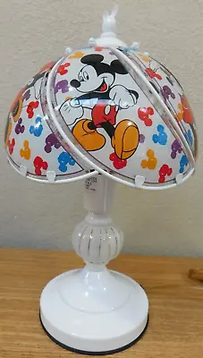 VTG Rare Mickey Mouse & Minnie White & Glass Disney Touch Table Lamp Complete • $110.24