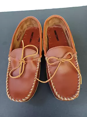 Minnetonka Men's Double Bottom Cowhide Driving Moccasins ~ Size 10 Mens ~ Great! • $44.93