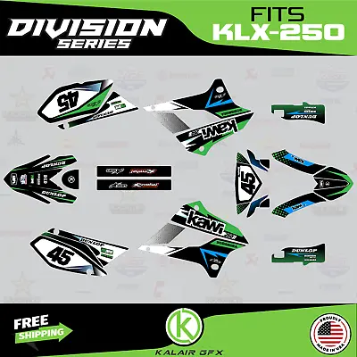 $98.99 • Buy Graphics Kit For Kawasaki KLX250 (2008-2020) KLX 250 Division Series -Green Blue