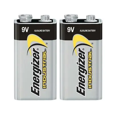 2 X Energizer 9V PP3 Industrial Alkaline Batteries Smoke Alarm LR22 MN1604 • £4.99