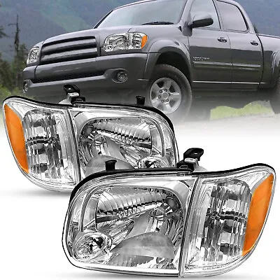 For 2005-2006 Toyota Tundra 05 06 07 Sequoia Chrome Headlights Headlamps LH+RH • $79.39