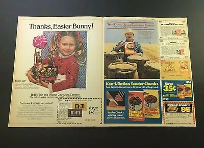 VTG 1980 M&M's Plain & Chocolate Candies & Ken-L Ration Tender Chunks Ad Coupon • $17.95