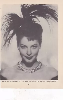£2.19 • Buy Ava Gardner - Film Parade 1949 - 17x23 Cms