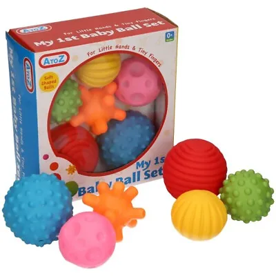 Baby Ball Set Baby Hand Massage Multi-Textured Sensory Toys Soft Balls 6 Piece • £8.40