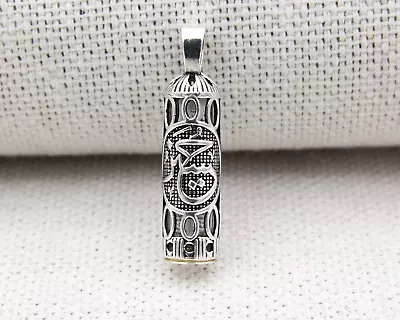 £19.77 • Buy 925K Silver Cylinder Taweez Talisman Stash Vial Prayer Tube Pendant Hussain Writ