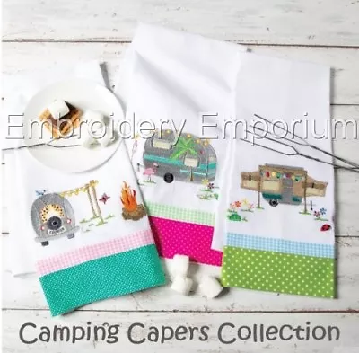 Camping Capers Collection - Machine Embroidery Designs On Cd Or Usb 4 X4 & 5 X 7 • £13.95