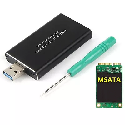 USB 3.0 To MSATA SSD Hard Disk Box Converter Adapter Enclosure External Case • $13.98